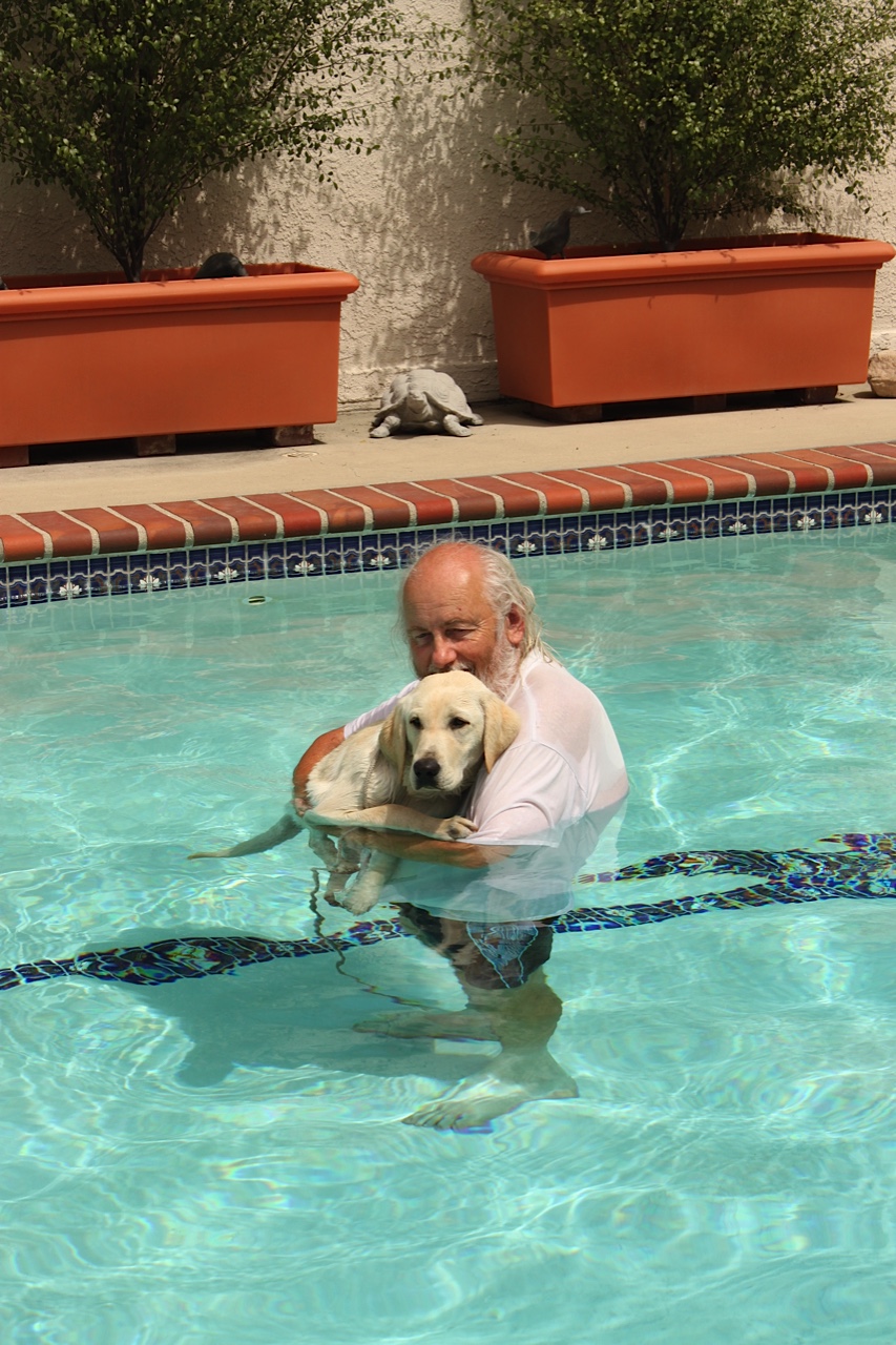 Mike with Dreamer V in the pool