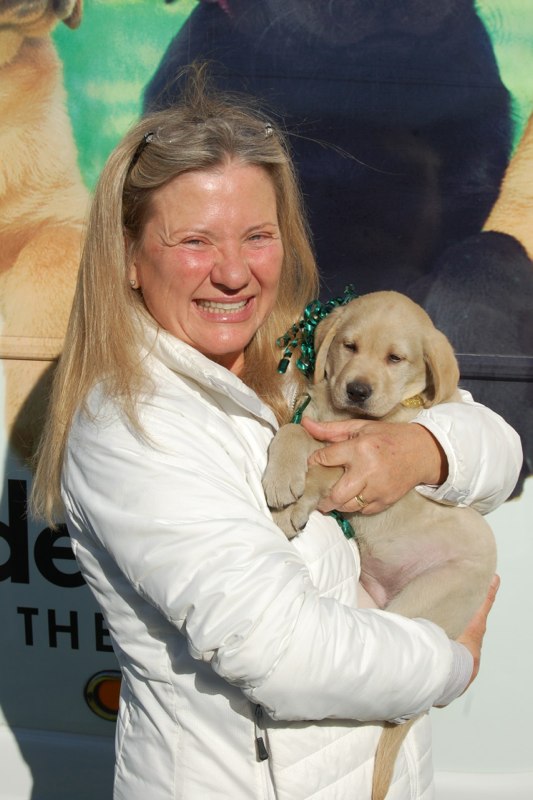Sandra with Ava III at the Puppy Truck