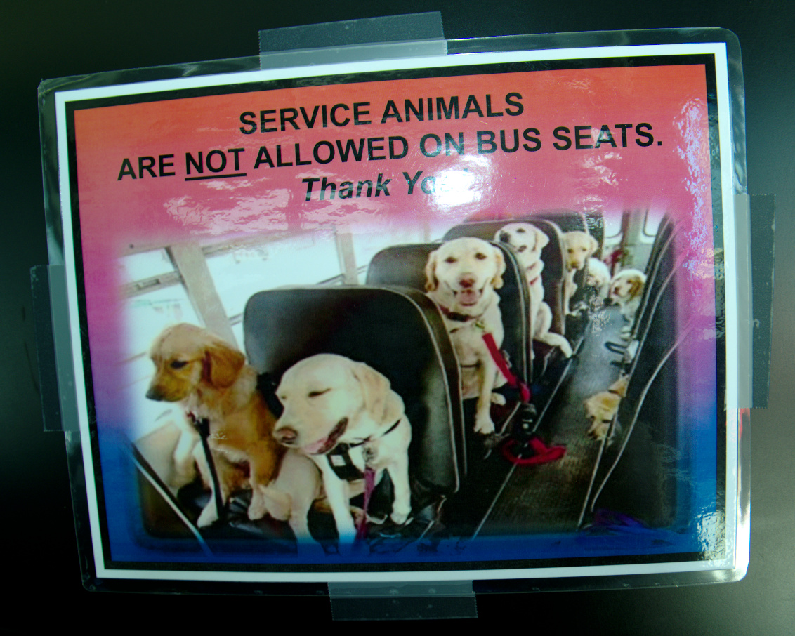 Sign in Orange County Transit Authority Bus