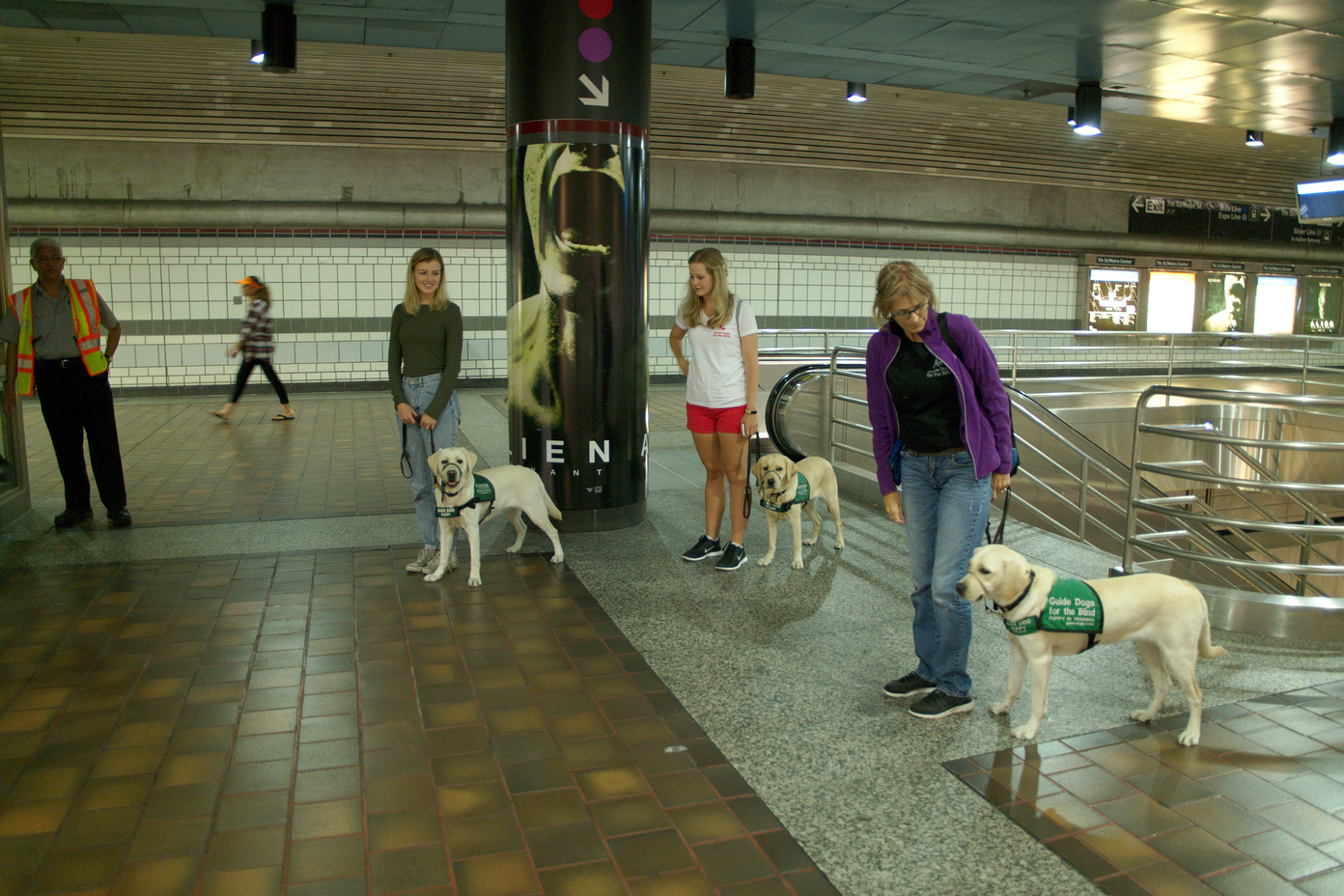 LASW Travel Day, our pups ride the Metro rail to Olvera St.