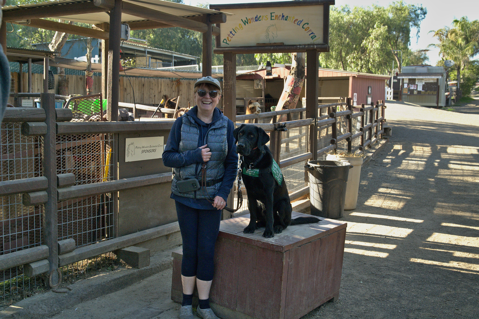 Brenda with Dash VI at the petting zoo