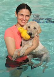 Elizabeth With Milo IV In The Pool