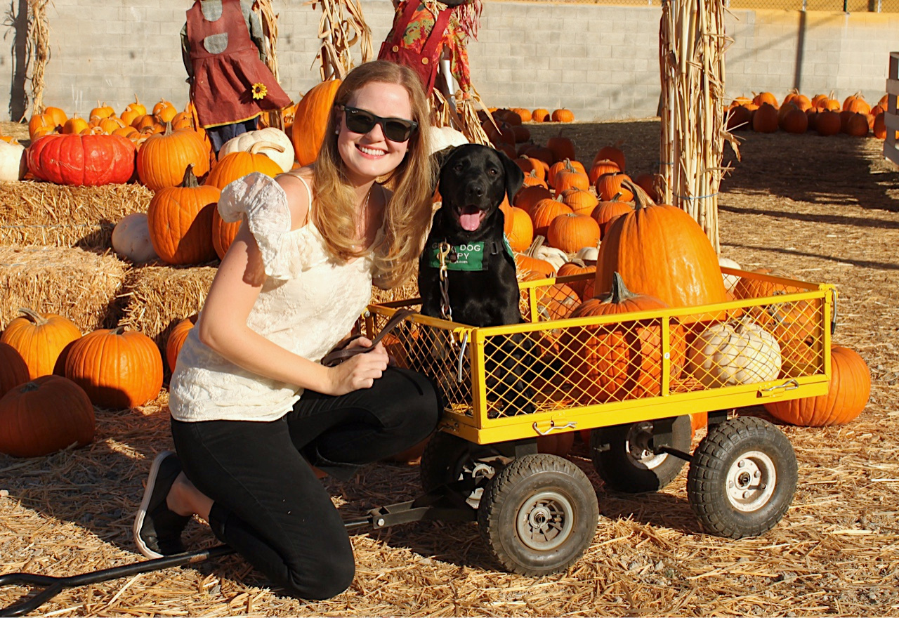 Kelsea with Jess IV at the Pumpkin Patch, in record temperature